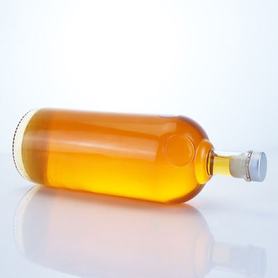 Tequila Vodka Rum Whisky Liquor Glass Bottle with Cork 1000ml High Flint Cylinder Shape