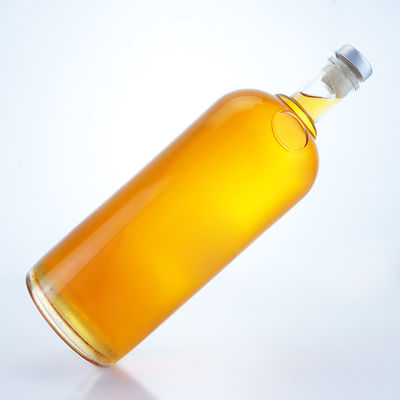 Tequila Vodka Rum Whisky Liquor Glass Bottle with Cork 1000ml High Flint Cylinder Shape