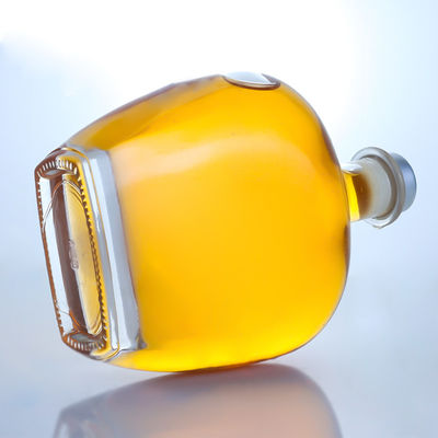 Clear Round Shape Glass Bottle for Gin Rum Champagne Brandy Whisky 700ml