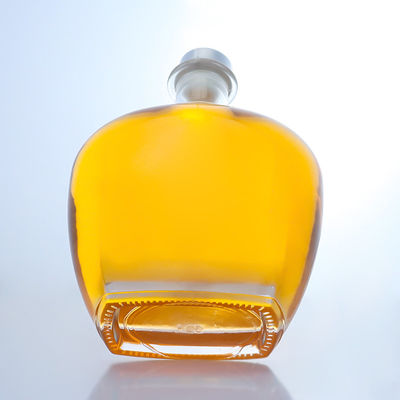 Clear Round Shape Glass Bottle for Gin Rum Champagne Brandy Whisky 700ml