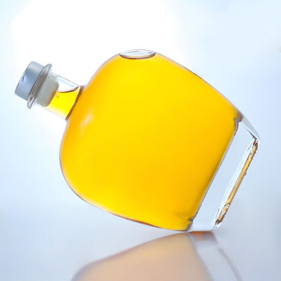 Clear Round Shape Glass Bottle for Gin Rum Champagne Brandy Whisky 700ml