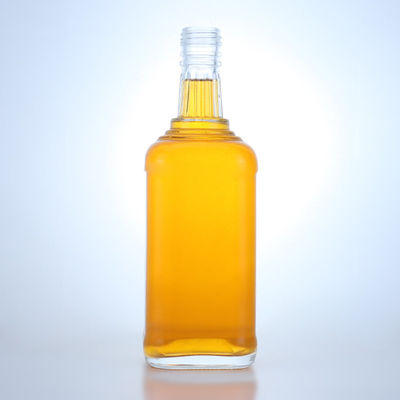 Whisky Collar Material Glass 750ml Liquor Glass Bottle with Unique Shape and Cork