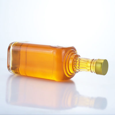 Whisky Collar Material Glass 750ml Liquor Glass Bottle with Unique Shape and Cork