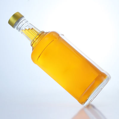 Whisky Collar Material Glass 750ml Liquor Glass Bottle with Unique Shape and Cork