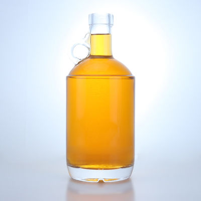 Clear Flint Glass 750ml Unique Design Round Shaped Bottle for Gin Rum Champagne