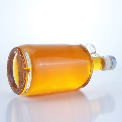 Clear Flint Glass 750ml Unique Design Round Shaped Bottle for Gin Rum Champagne