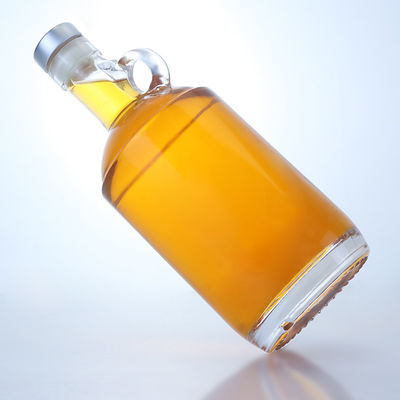 Clear Flint Glass 750ml Unique Design Round Shaped Bottle for Gin Rum Champagne
