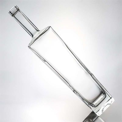 Body Material Glass 1000ml Square Shaped Whisky Bottle with High Flint and Cork
