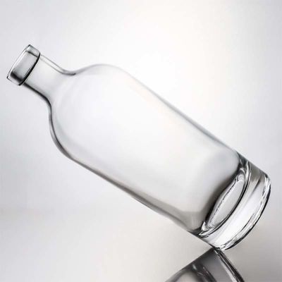 Screw cap 750ml 1000ml clear flint gin rum champagne liquor glass bottle with wood cork
