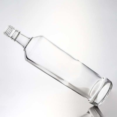 Decal Customized Round Shaped 730ml 1000ml Empty High Flint Gin Rum Vodka Whisky Brandy Liquor Glass Bottle with Cork Sealing Type