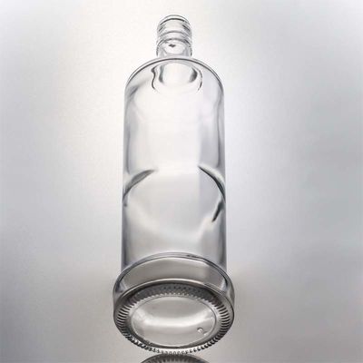 Decal Customized Round Shaped 730ml 1000ml Empty High Flint Gin Rum Vodka Whisky Brandy Liquor Glass Bottle with Cork Sealing Type