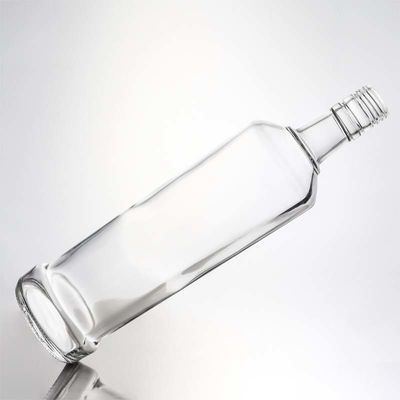 Decal Customized Round Shaped 730ml 1000ml Empty High Flint Gin Rum Vodka Whisky Brandy Liquor Glass Bottle with Cork Sealing Type