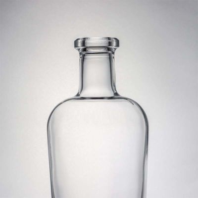 Customized Logo 700ml 1000ml Clear Flint Gin Rum Champagne Liquor Glass Bottle with Cork
