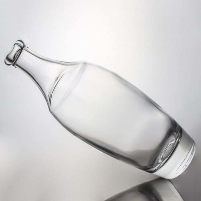 Glass Collar 500ml 700ml 1000ml Empty Flint Gin Rum Champagne Liquor Bottle with Cork