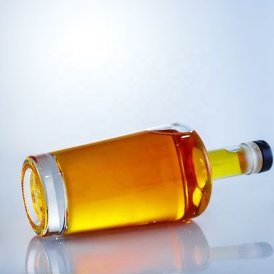 Round Shape Empty Glass Bottles With Acid Etch Surface Handling And Cork Sealing Type