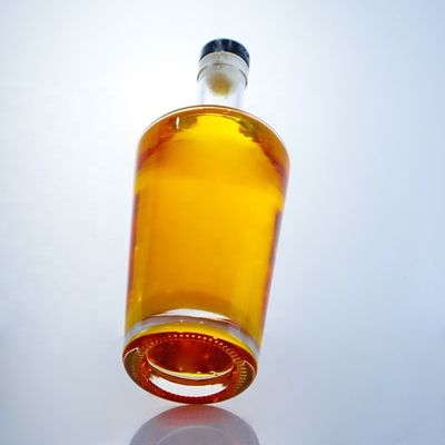 Round Shape Empty Glass Bottles With Acid Etch Surface Handling And Cork Sealing Type