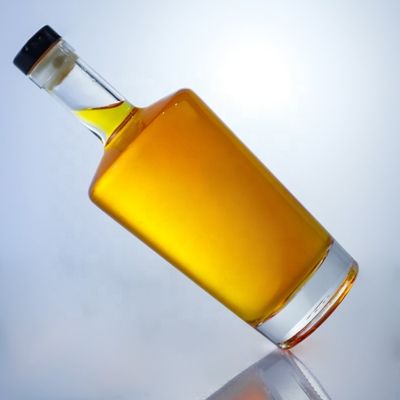 Round Shape Empty Glass Bottles With Acid Etch Surface Handling And Cork Sealing Type