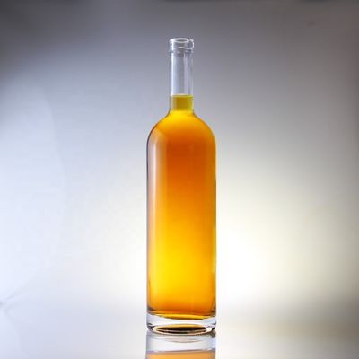 Glass Liquor Bottle Round 75cl Bottle For Cork Cap Type 1000ml 1750ml Collar Material