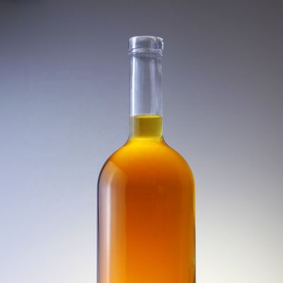 Glass Liquor Bottle Round 75cl Bottle For Cork Cap Type 1000ml 1750ml Collar Material