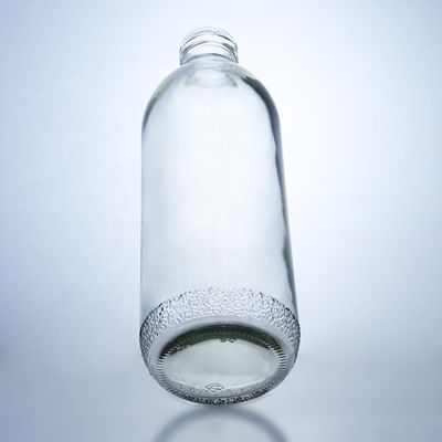 Clear 1020ml Glass Bottles with Screw Cap and Unique Shape