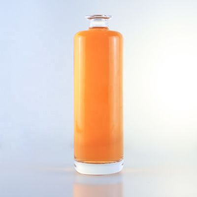 750ml Unique Round Flint Glass Bottle with Customized Logo and Cork