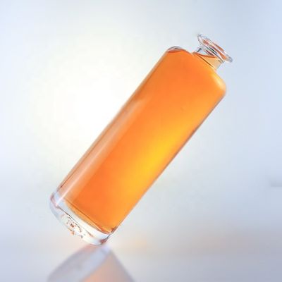 750ml Unique Round Flint Glass Bottle with Customized Logo and Cork