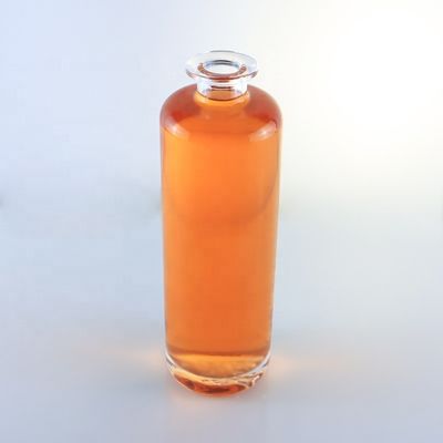 750ml Unique Round Flint Glass Bottle with Customized Logo and Cork
