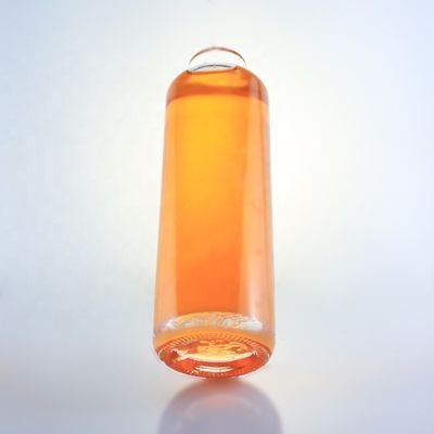 750ml Unique Round Flint Glass Bottle with Customized Logo and Cork
