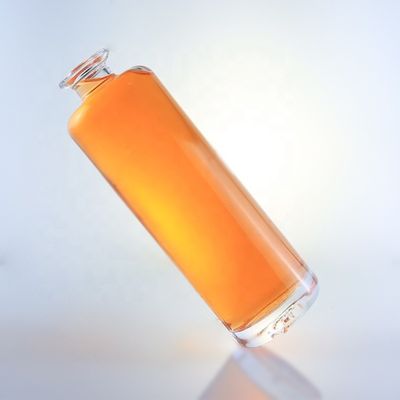 750ml Unique Round Flint Glass Bottle with Customized Logo and Cork