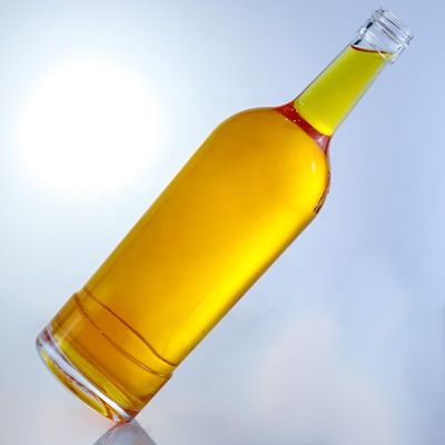 GLASS Collar Round Shaped Empty Glass Bottles 750ml for Tequila Brandy Rum Gin Whisky