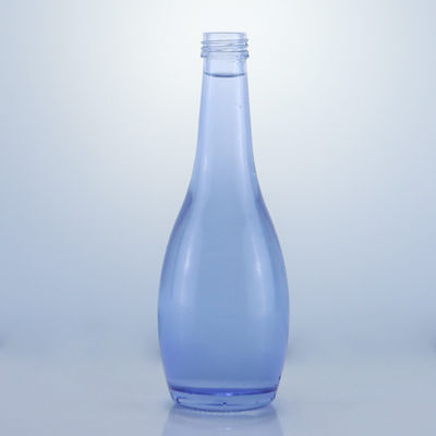 Glass Collar Unique Design 2022 Empty Blue Clear Bottle for Gin Whisky Rum Tequila Brandy
