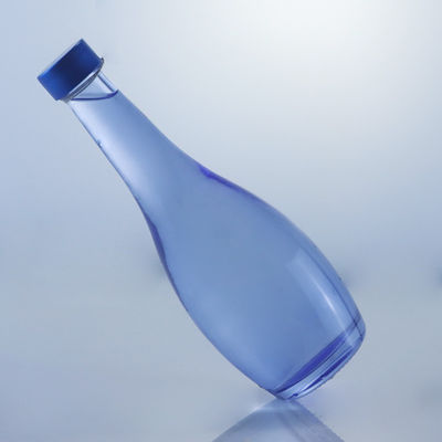 Glass Collar Unique Design 2022 Empty Blue Clear Bottle for Gin Whisky Rum Tequila Brandy