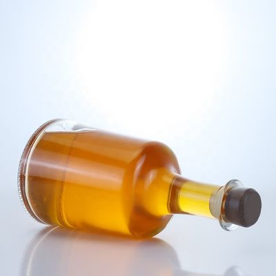 Surface Handling Hot Stamping Glass Bottle With Cork for Vodka Gin Rum Whiskey