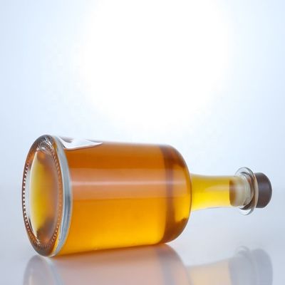 Surface Handling Hot Stamping Glass Bottle With Cork for Vodka Gin Rum Whiskey