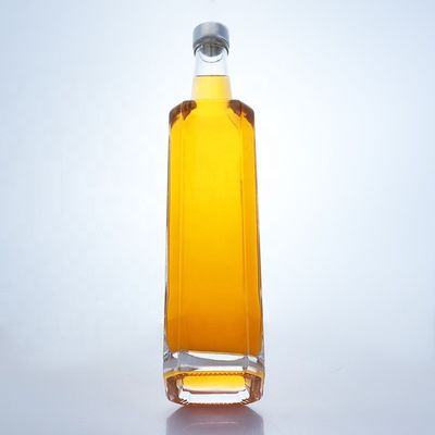 500ml 750ml Square Whiskey Vodka Bottles for Screw Top Tequila Glass Liquor Bottles