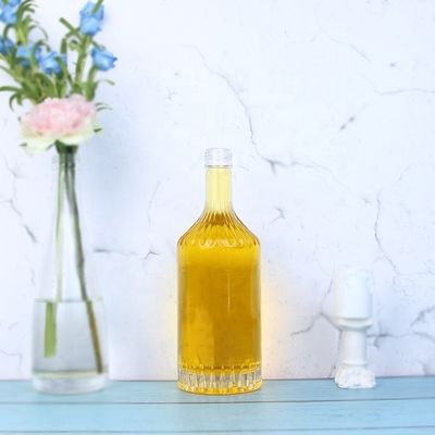 Screw Cap Glass Bottle for Whisky Vodka Champagne Tequila Gin Rum 750ml 1000ml Transparent