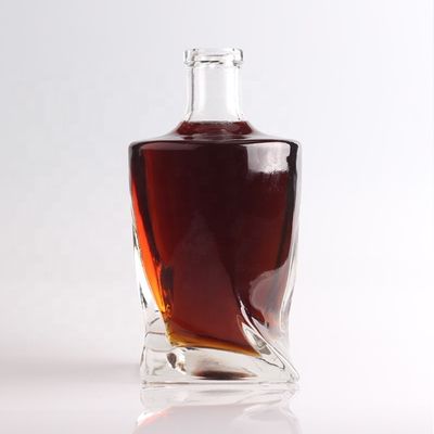 Whisky Sealing Type Cork 750ml/1000ml Transparent Glass Bottle for Champagne