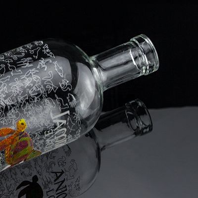 Flint Glass 2022 Design Clear Decal Glass Bottle for Gin Whisky Rum Tequila Brandy
