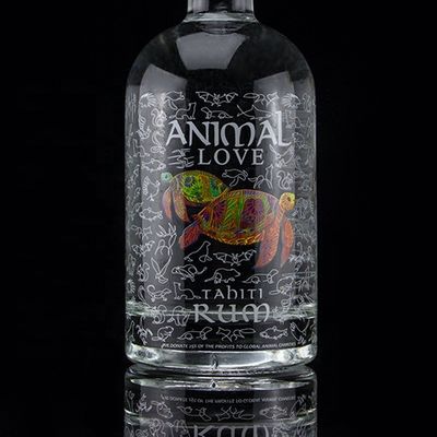 Flint Glass 2022 Design Clear Decal Glass Bottle for Gin Whisky Rum Tequila Brandy