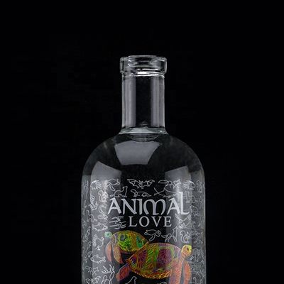 Flint Glass 2022 Design Clear Decal Glass Bottle for Gin Whisky Rum Tequila Brandy