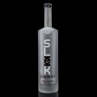 Cork Sealing Type 750ml 1000ml Frosted Decal Clear Flint Glass Bottle for Gin Rum Champagne Tequila Whisky Customized Logo