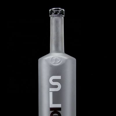 Cork Sealing Type 750ml 1000ml Frosted Decal Clear Flint Glass Bottle for Gin Rum Champagne Tequila Whisky Customized Logo