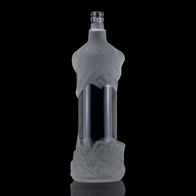 500ml 700ml 750ml Transparent Flint Glass Bottle for Champagne Gin Rum Unique Design