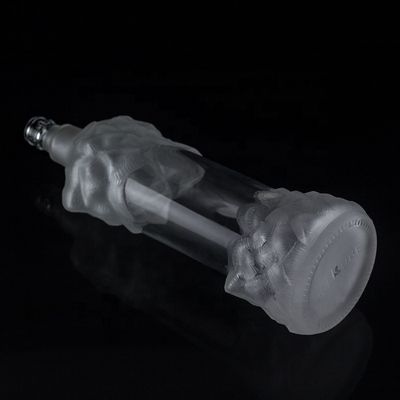 500ml 700ml 750ml Transparent Flint Glass Bottle for Champagne Gin Rum Unique Design