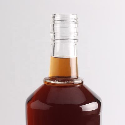 2022 Thick Bottom Embossed Glass Bottle Clear Flint for Gin Whisky Rum Tequila Brandy