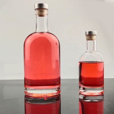 Global Classic Round Shape 70cl 75cl Glass Bottle For Liquor With Customized Logo