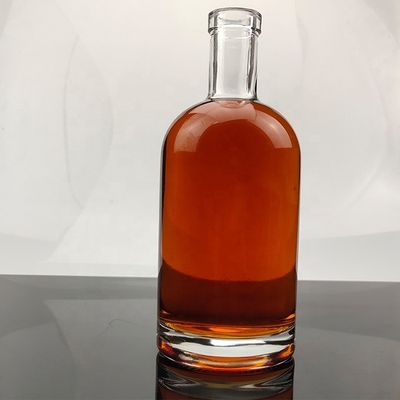 Global Classic Round Shape 70cl 75cl Glass Bottle For Liquor With Customized Logo