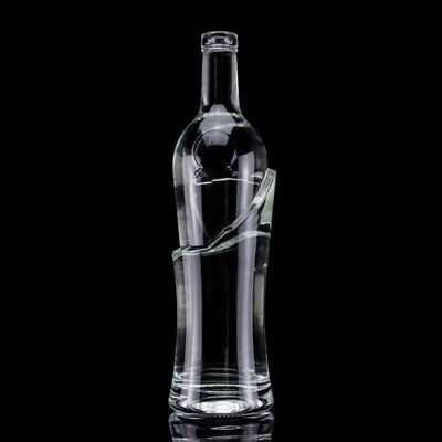 750ml Super Flint Round Glass Bottle With Screw Cap for VODKA Customize Embossed