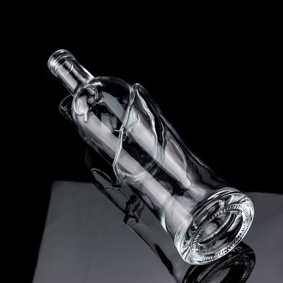 750ml Super Flint Round Glass Bottle With Screw Cap for VODKA Customize Embossed