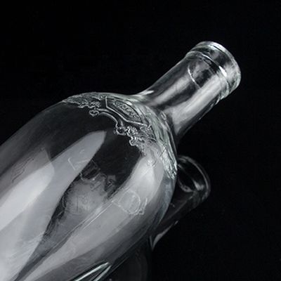 750ml Super Flint Round Shoulder Square Based Rum Vodka Liquor Glass Bottle With Cork